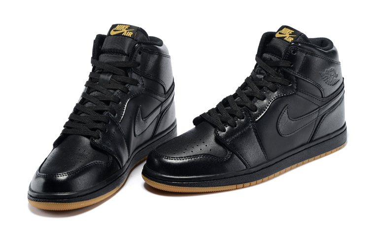 Air Jordn 1 Retro High OG Black Yellow Shoes - Click Image to Close